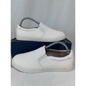 Dr Scholls Nova Slip On Sneaker White Snake Women’s 8 Wide Worn Once